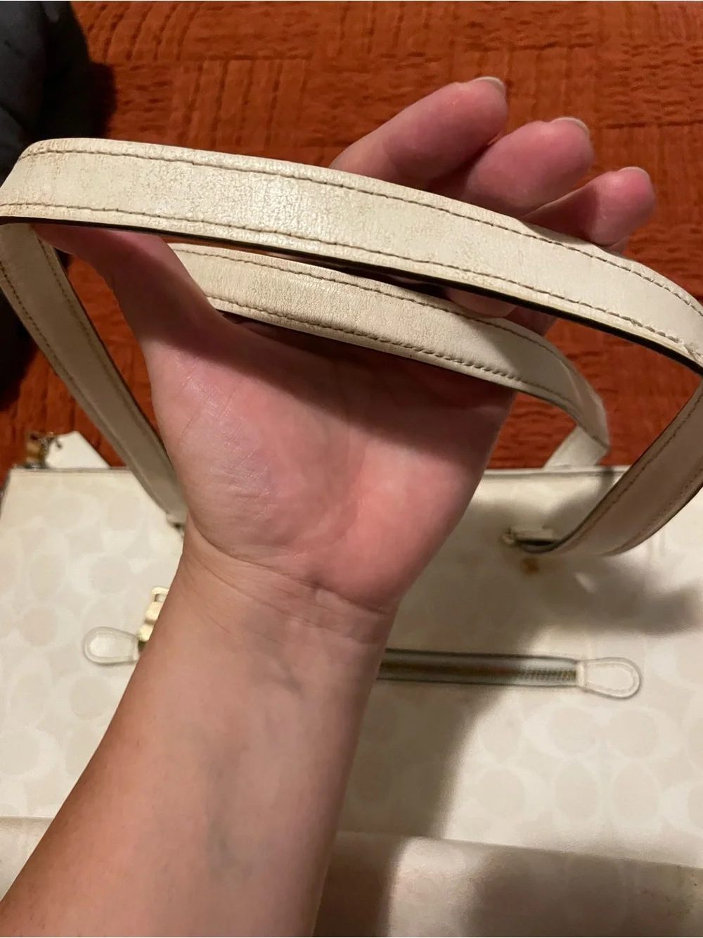 Project! Coach White Signature Tote Bag with Gold Hardware